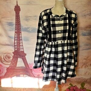 Wrangler Black and White Checkered Dress Sz XL